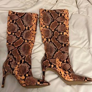 Steve Madden Embossed Knee High Boots - New Print